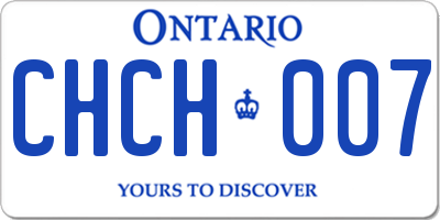 ON license plate CHCH007