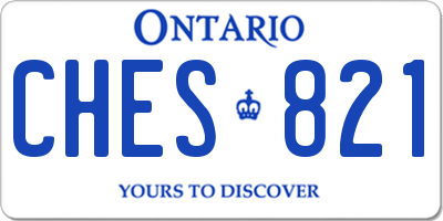 ON license plate CHES821