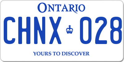 ON license plate CHNX028