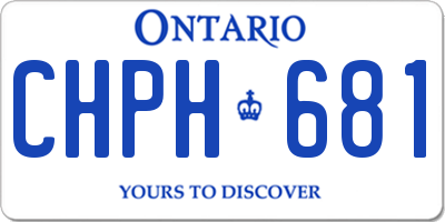 ON license plate CHPH681