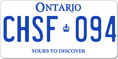 ON license plate CHSF094