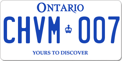 ON license plate CHVM007