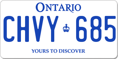 ON license plate CHVY685
