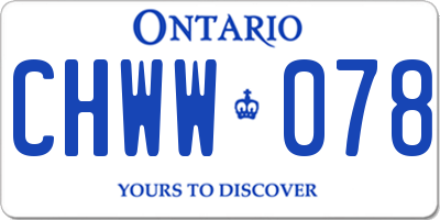 ON license plate CHWW078