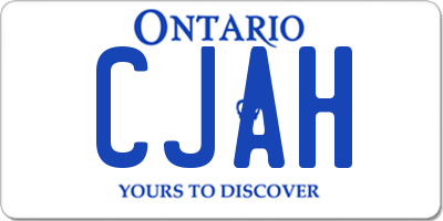ON license plate CJAH