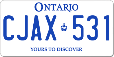 ON license plate CJAX531
