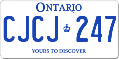 ON license plate CJCJ247