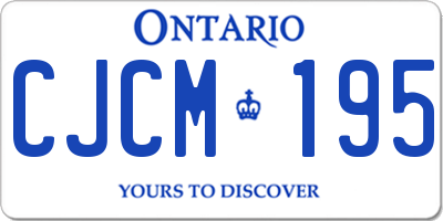 ON license plate CJCM195