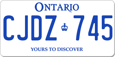 ON license plate CJDZ745
