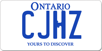 ON license plate CJHZ