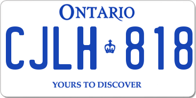 ON license plate CJLH818