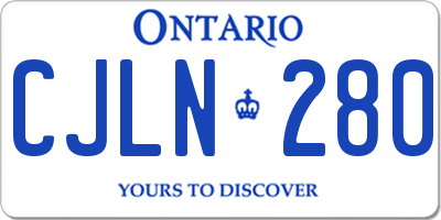 ON license plate CJLN280