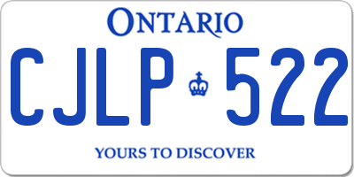 ON license plate CJLP522