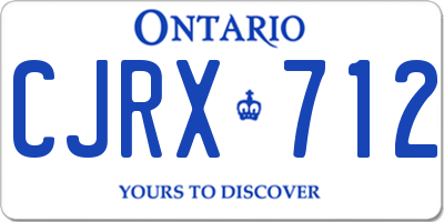 ON license plate CJRX712