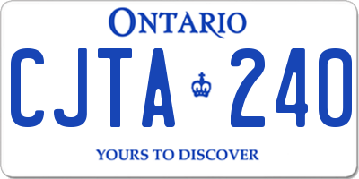 ON license plate CJTA240