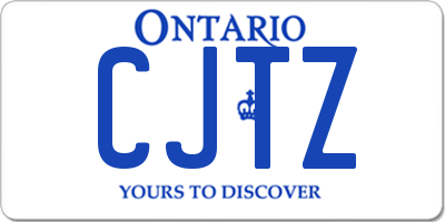 ON license plate CJTZ