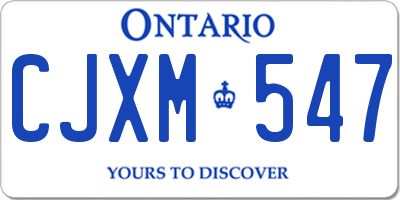 ON license plate CJXM547