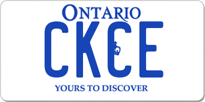 ON license plate CKCE