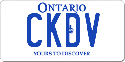 ON license plate CKDV