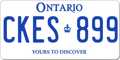 ON license plate CKES899