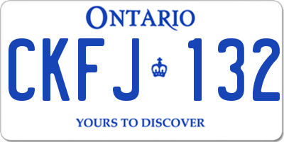 ON license plate CKFJ132