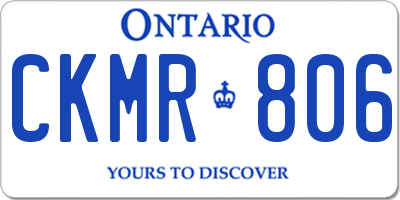 ON license plate CKMR806