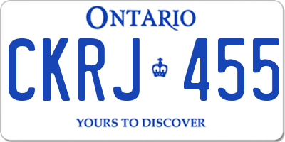 ON license plate CKRJ455