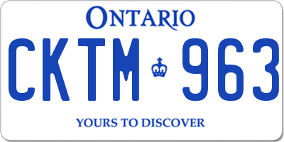 ON license plate CKTM963