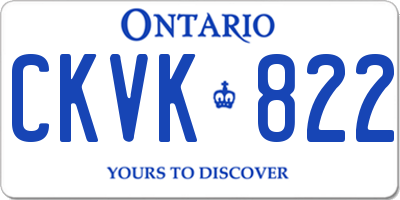 ON license plate CKVK822