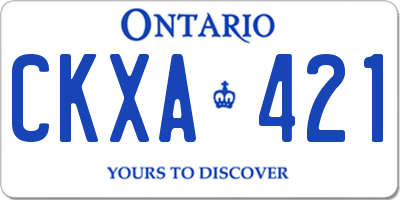 ON license plate CKXA421