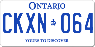 ON license plate CKXN064