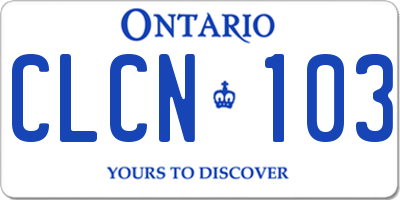 ON license plate CLCN103