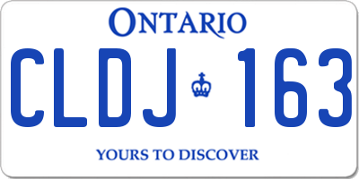 ON license plate CLDJ163