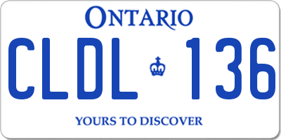 ON license plate CLDL136