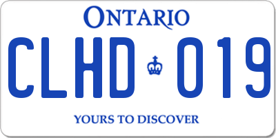 ON license plate CLHD019
