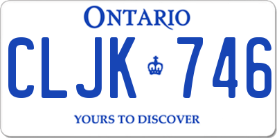 ON license plate CLJK746