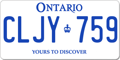 ON license plate CLJY759