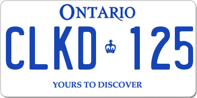 ON license plate CLKD125