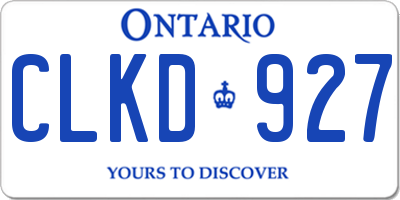 ON license plate CLKD927