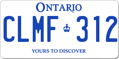 ON license plate CLMF312