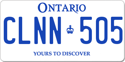 ON license plate CLNN505