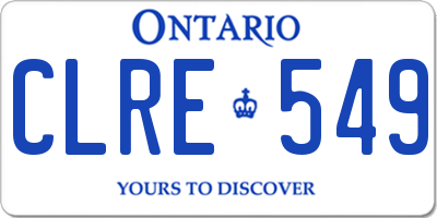 ON license plate CLRE549