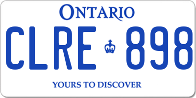 ON license plate CLRE898