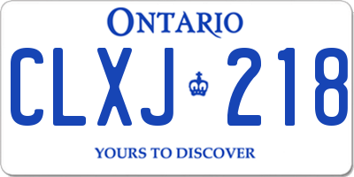ON license plate CLXJ218