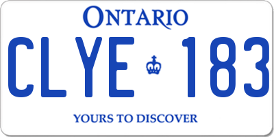 ON license plate CLYE183