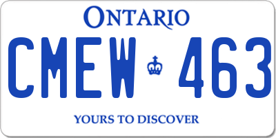 ON license plate CMEW463