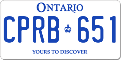 ON license plate CPRB651