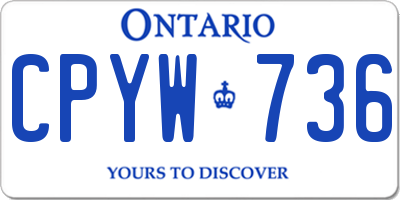 ON license plate CPYW736
