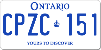 ON license plate CPZC151