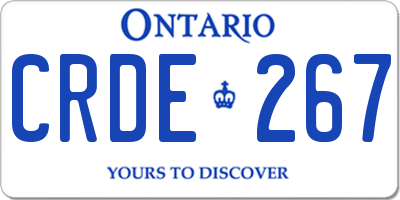 ON license plate CRDE267